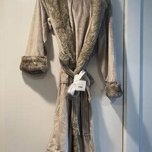Pottery Barn Ombré Faux Fur Robe with Hood